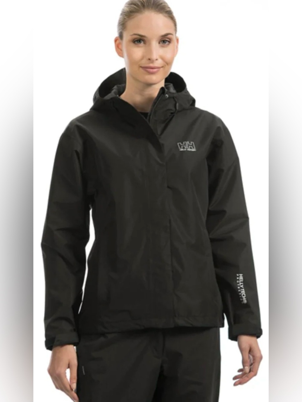 Helly Hansen Women’s Seven J Rain Jacket Black Waterproof Windproof Size L
